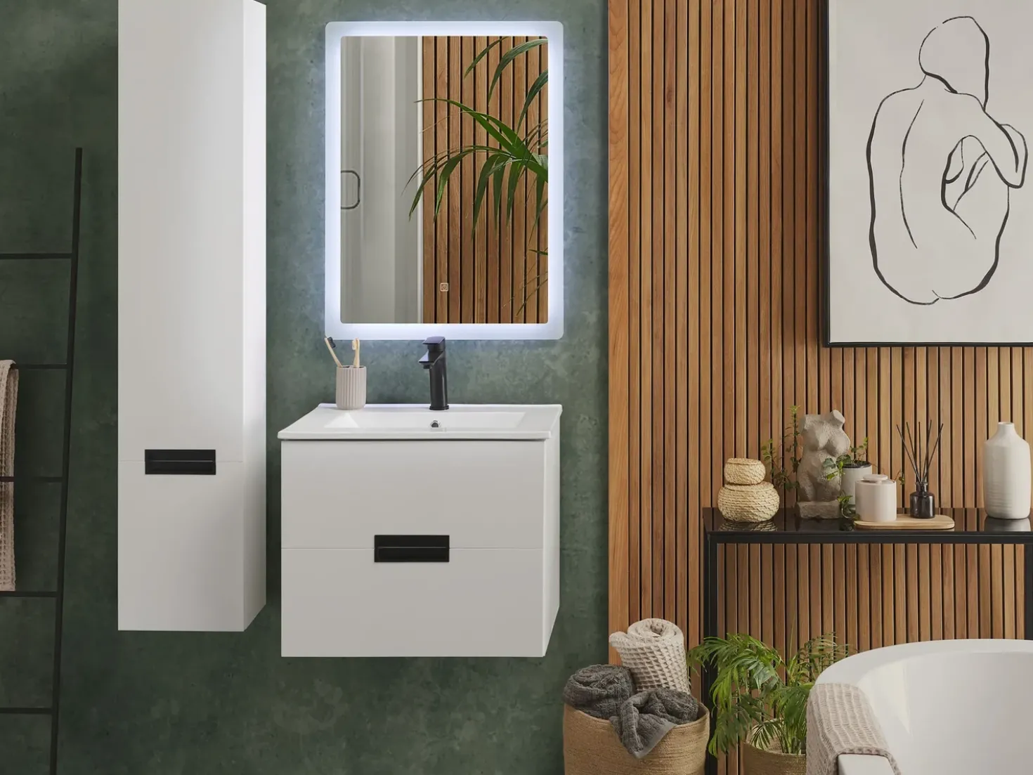 Set di mobili da bagno TUDELA Bianco