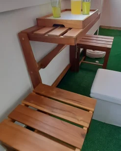 Set di panche da giardino bistrot convertibili TUENNO Legno d'acacia Marrone