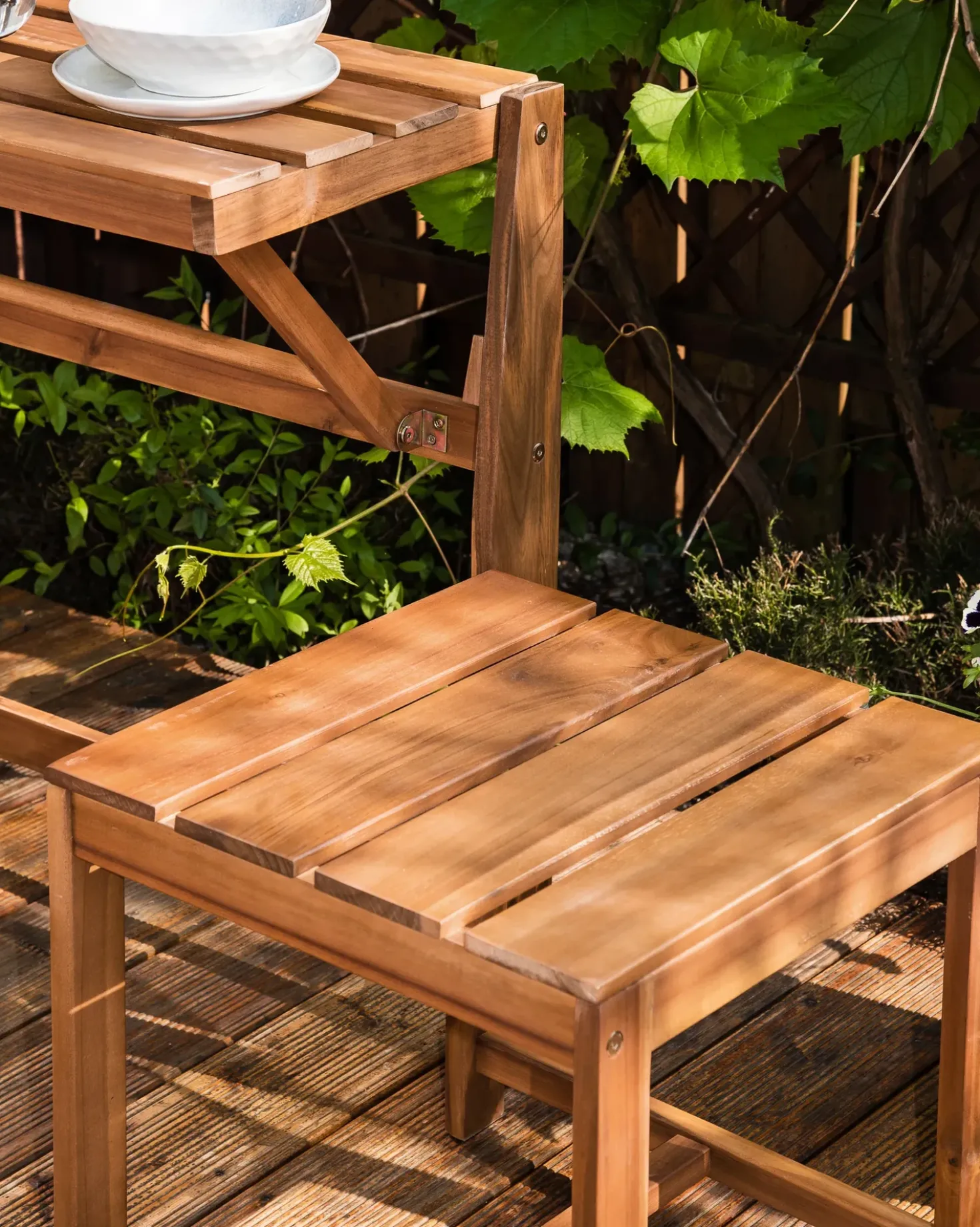 Set di panche da giardino bistrot convertibili TUENNO Legno d'acacia Marrone