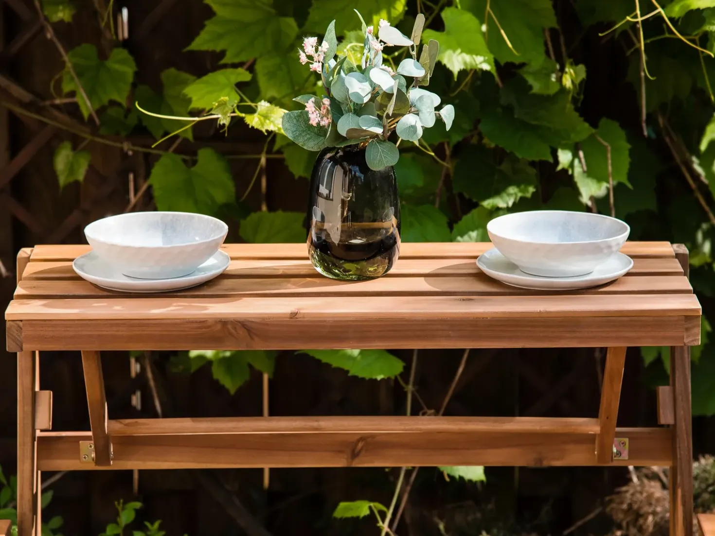 Set di panche da giardino bistrot convertibili TUENNO Legno d'acacia Marrone