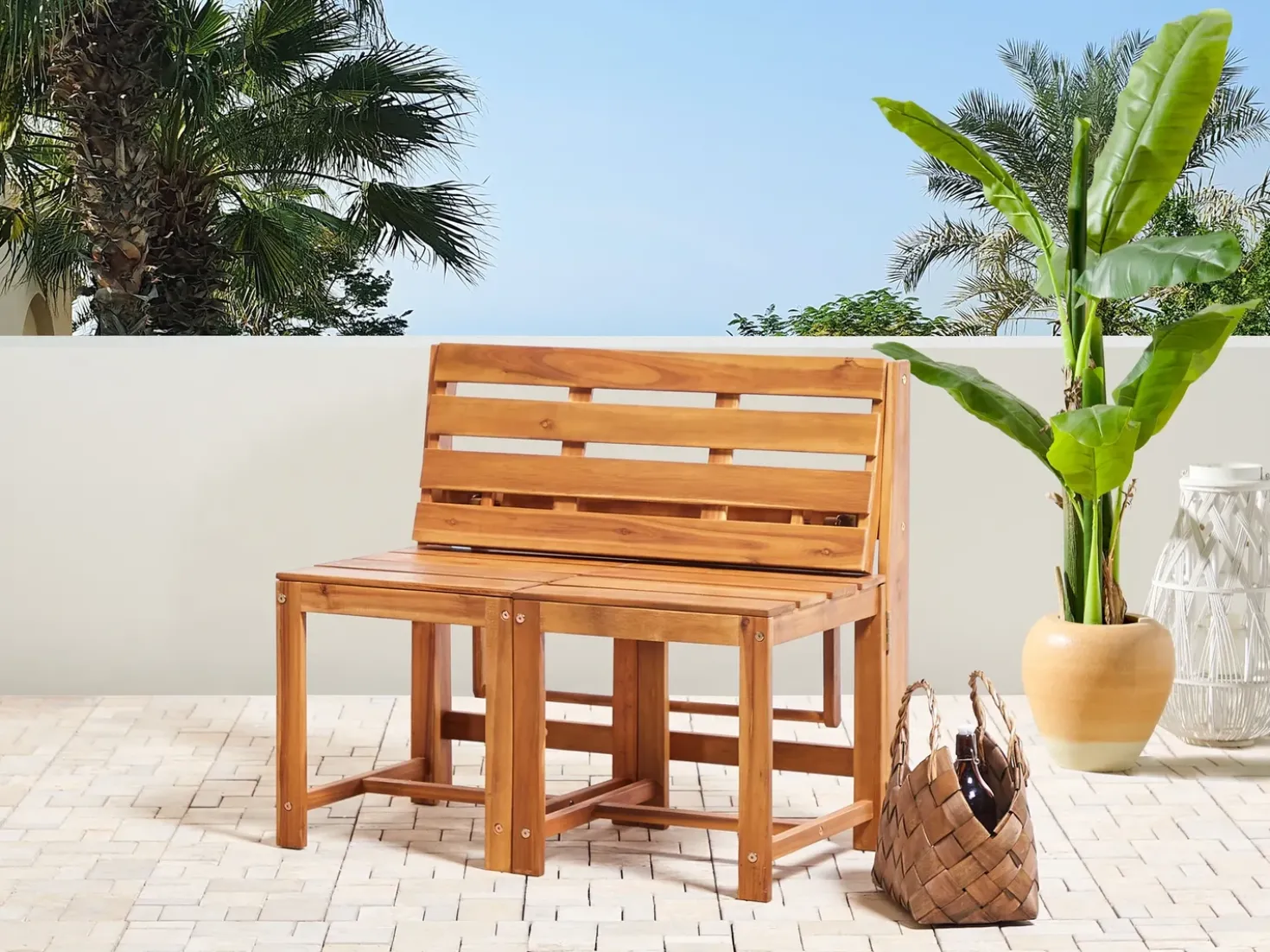 Set di panche da giardino bistrot convertibili TUENNO Legno d'acacia Marrone