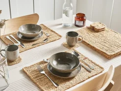 Set di tovagliette e sottobicchieri QUANDONG Iuta Naturale
