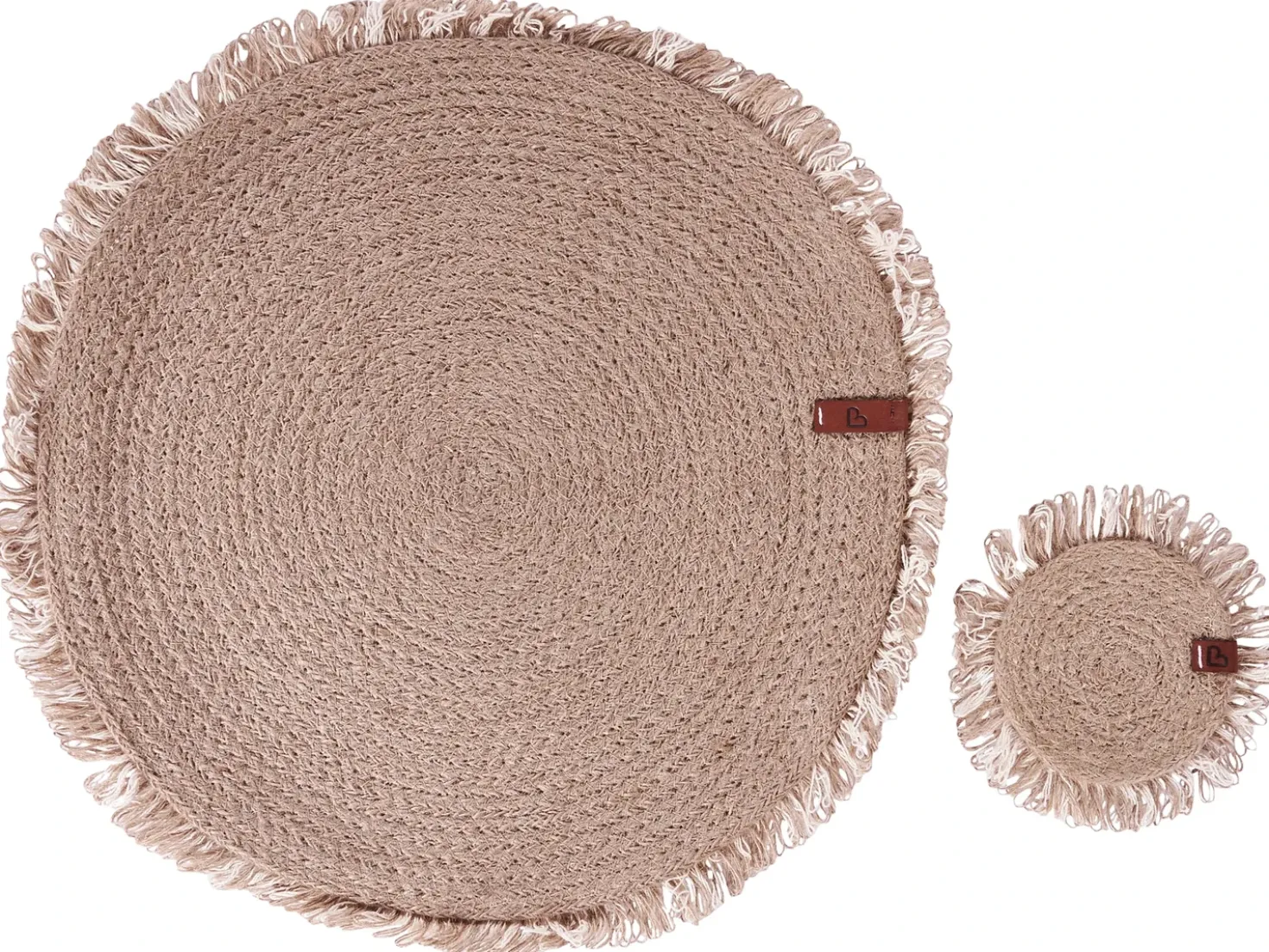 Set di tovagliette e sottobicchieri RIBBERY Iuta Naturale