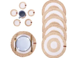 Set di tovagliette e sottobicchieri TUMERIC Iuta Naturale