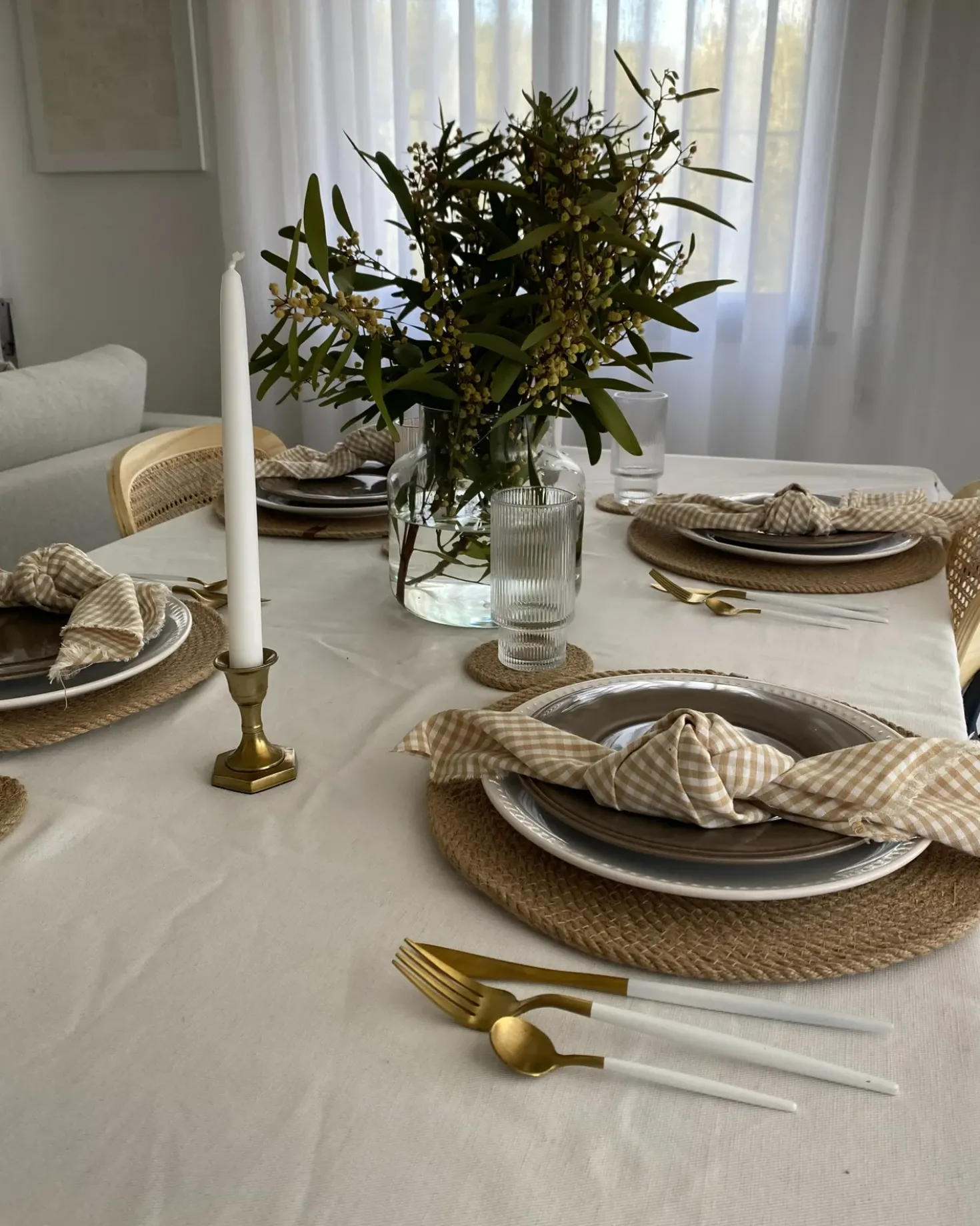 Set di tovagliette e sottobicchieri MUNTRIES Iuta Naturale