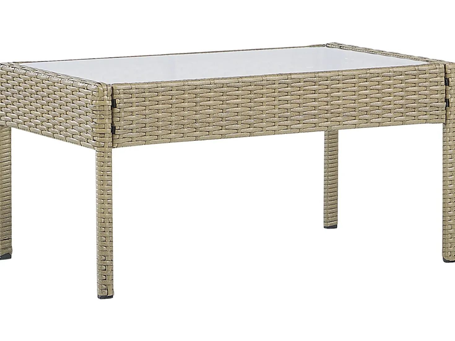Set divani con tavolino MARSALA Rattan sintetico (PE) Marrone chiaro