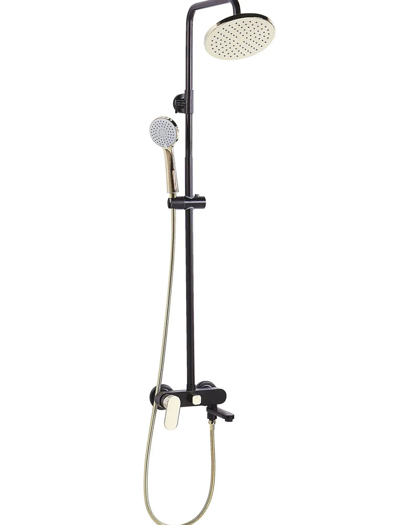 Set doccia con miscelatore e soffione a pioggia GURARA Nero/Oro