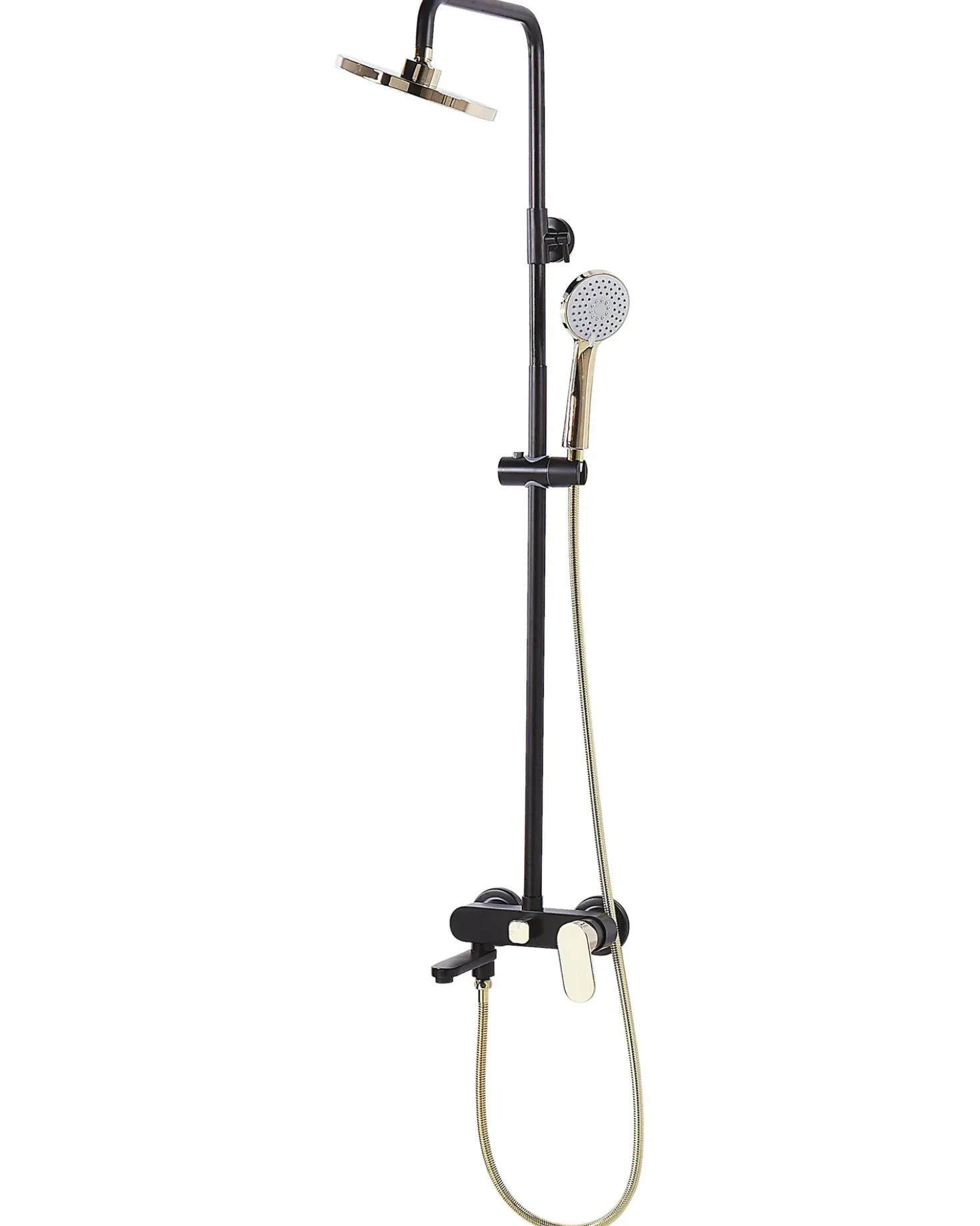 Set doccia con miscelatore e soffione a pioggia GURARA Nero/Oro