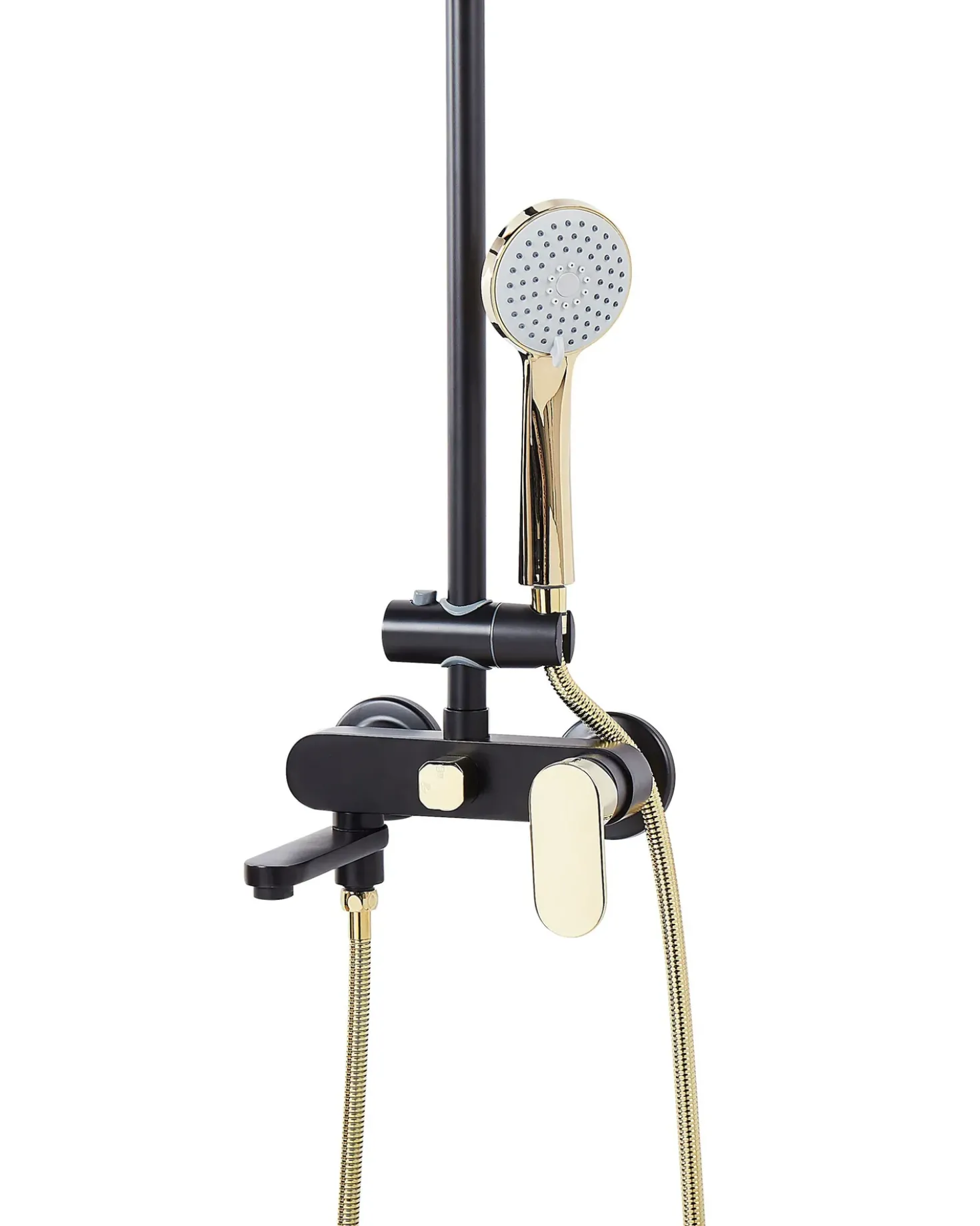 Set doccia con miscelatore e soffione a pioggia GURARA Nero/Oro
