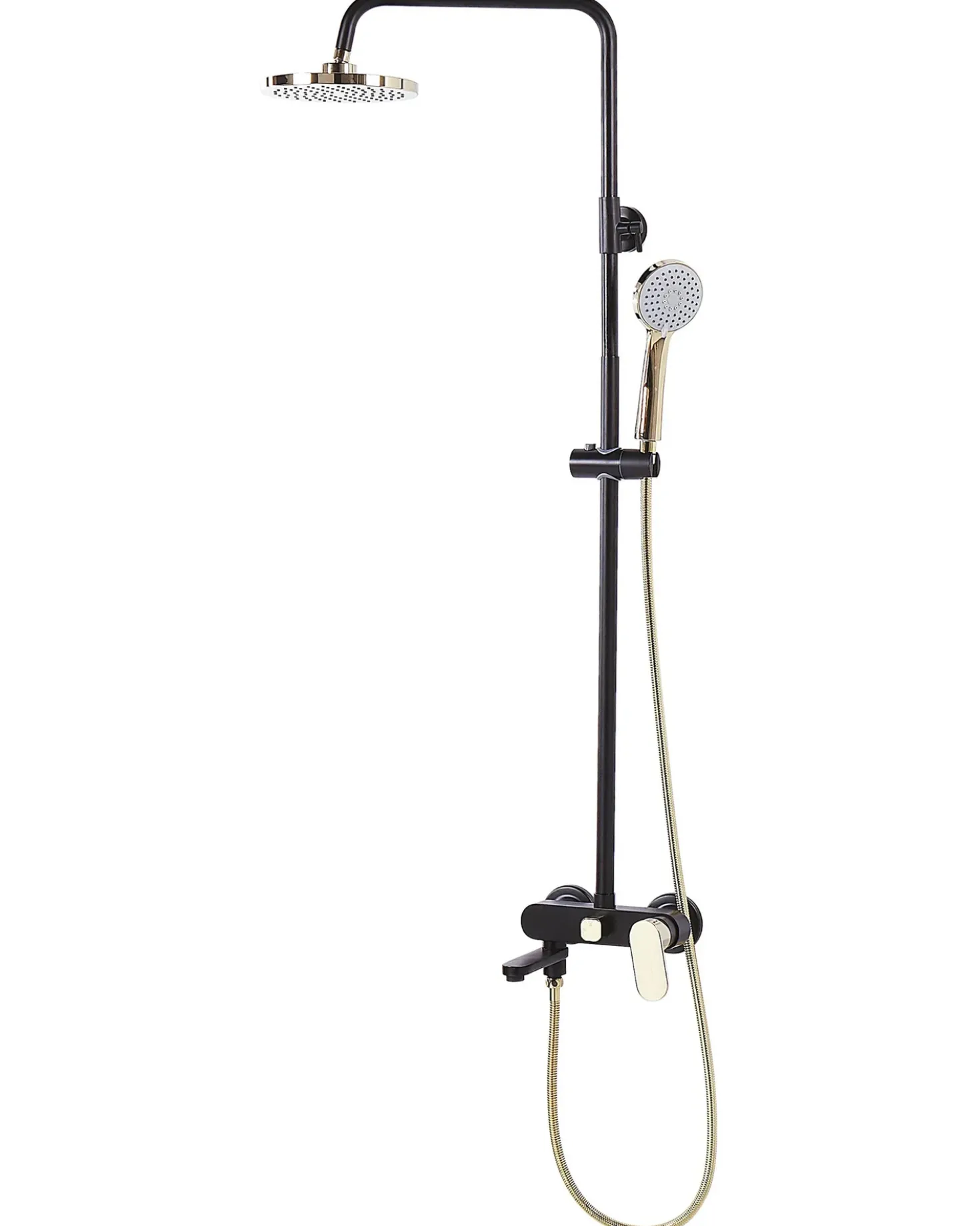 Set doccia con miscelatore e soffione a pioggia GURARA Nero/Oro