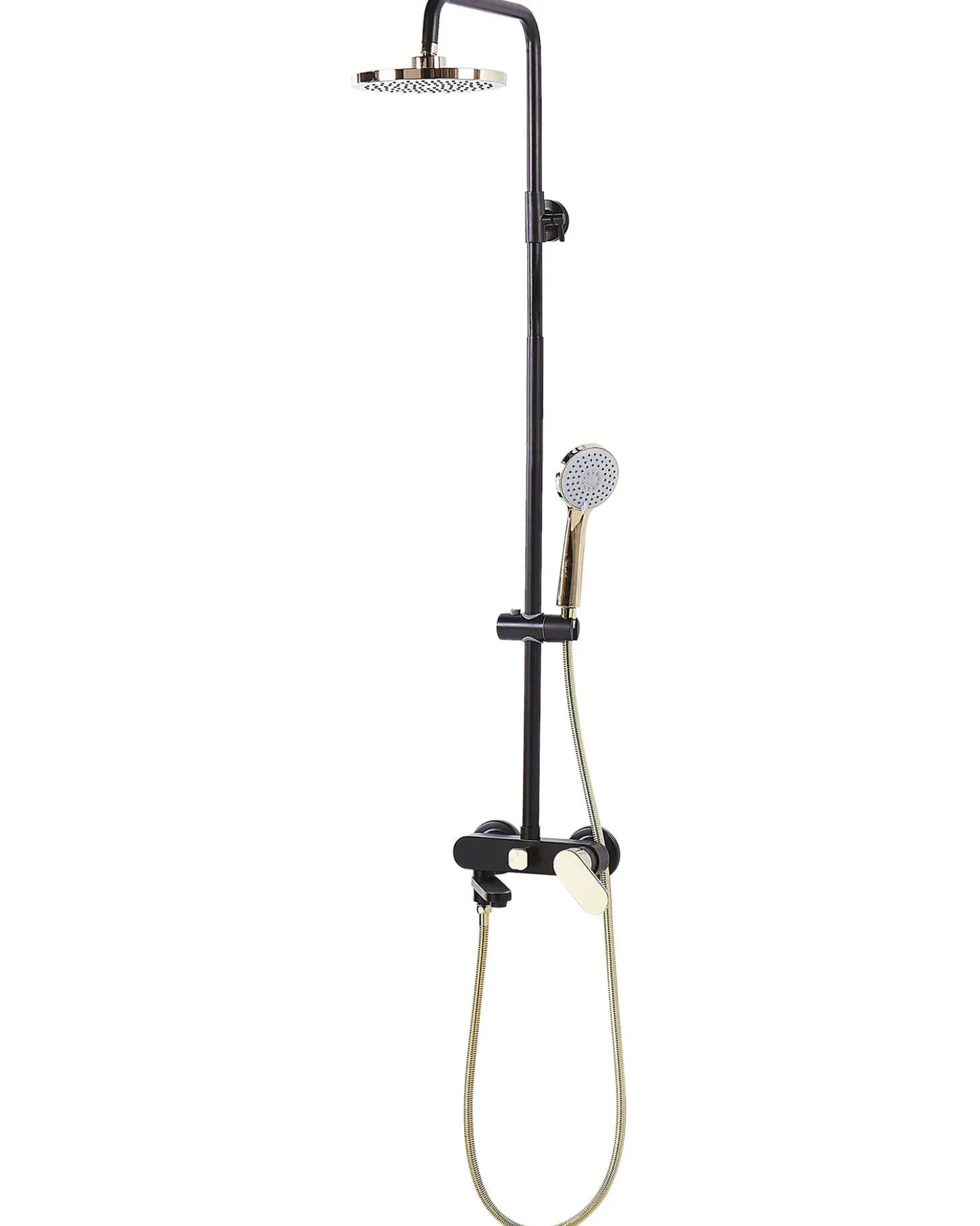 Set doccia con miscelatore e soffione a pioggia GURARA Nero/Oro