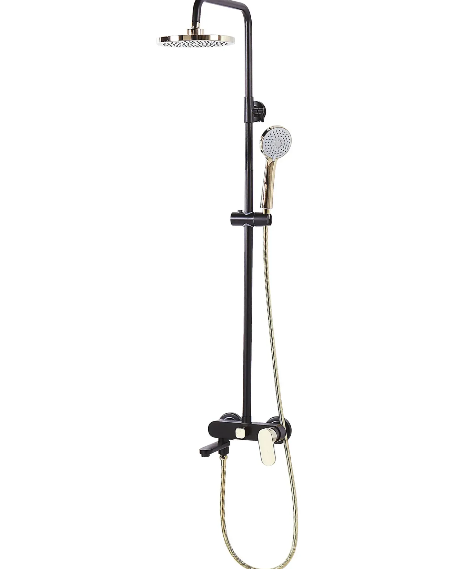 Set doccia con miscelatore e soffione a pioggia GURARA Nero/Oro