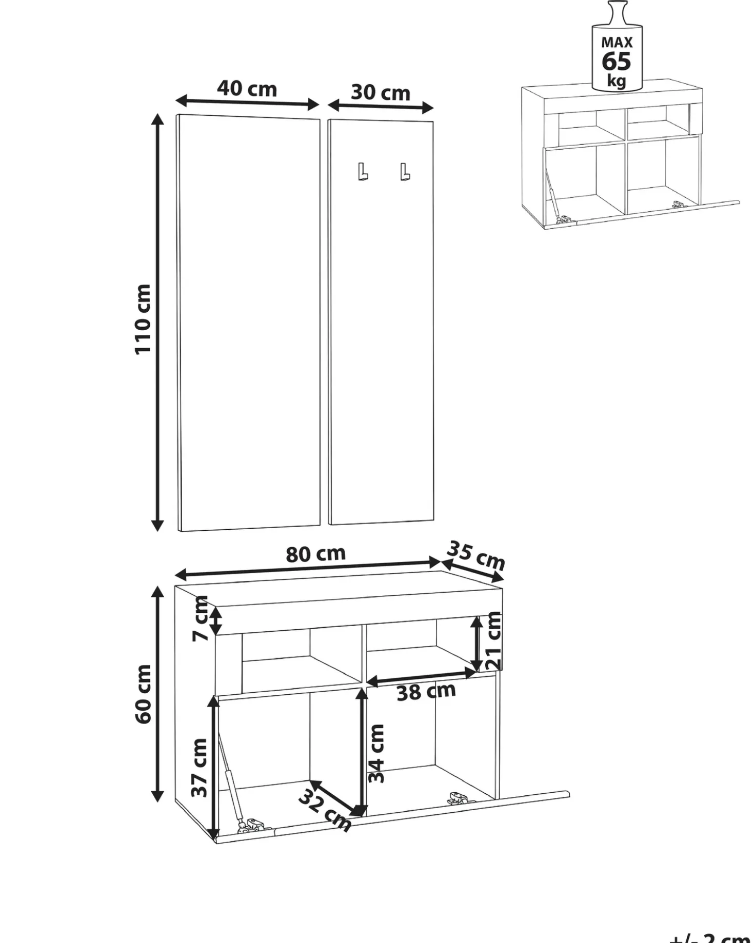 Set per corridoio BATHURST Bianco