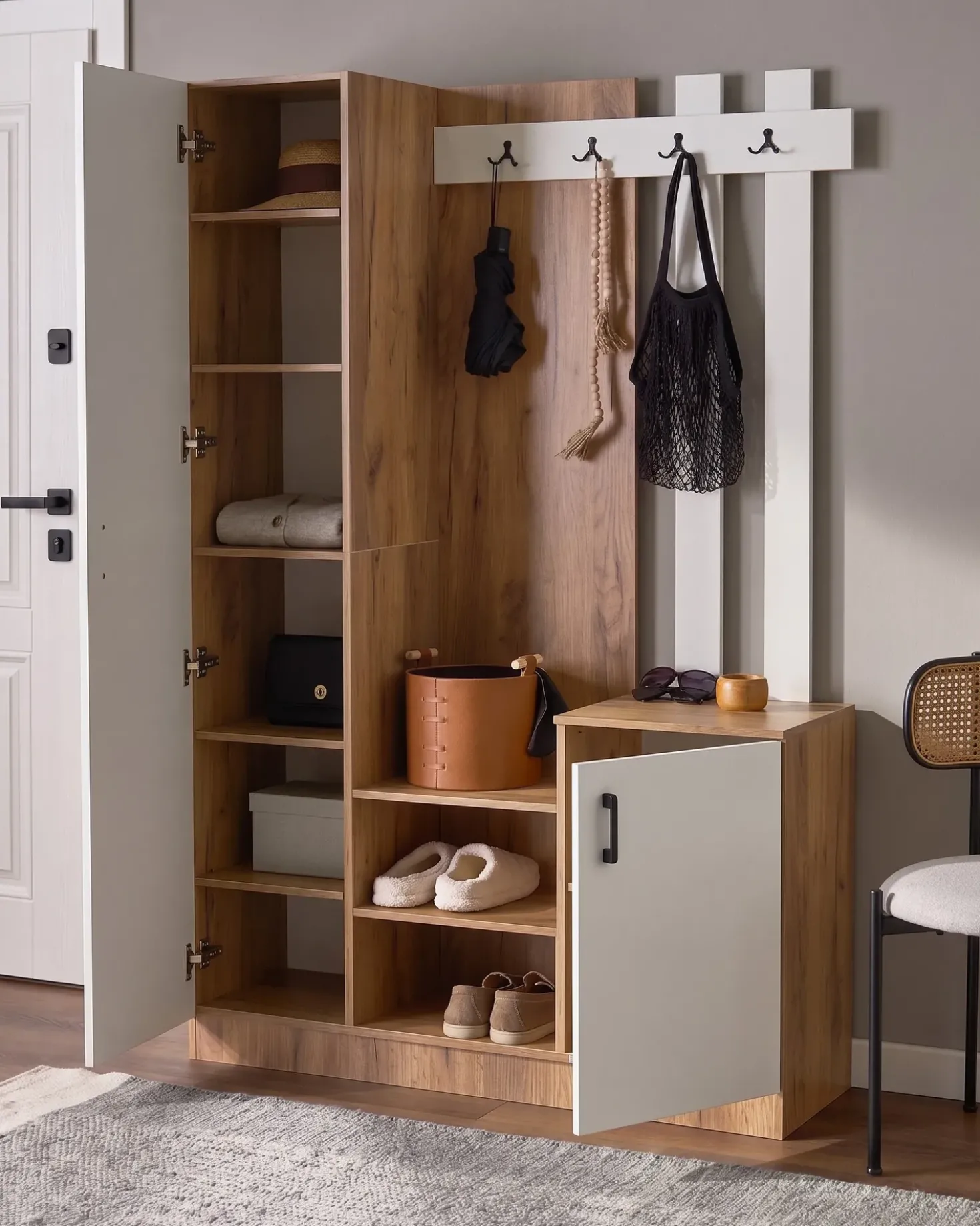 Set per corridoio BELLINGEN Marrone chiaro/Bianco