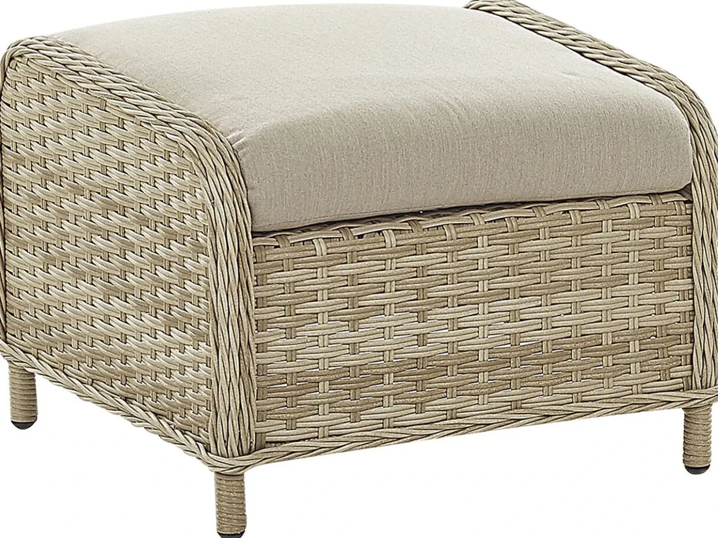 Set salotto da giardino con tavolo e pouf 2 posti PONZA Rattan sintetico (PE) Beige