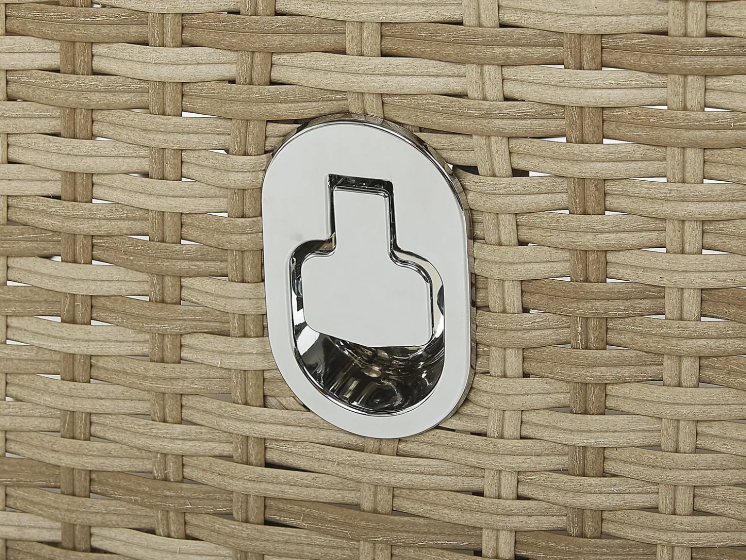 Set salotto da giardino con tavolo e pouf 2 posti PONZA Rattan sintetico (PE) Beige