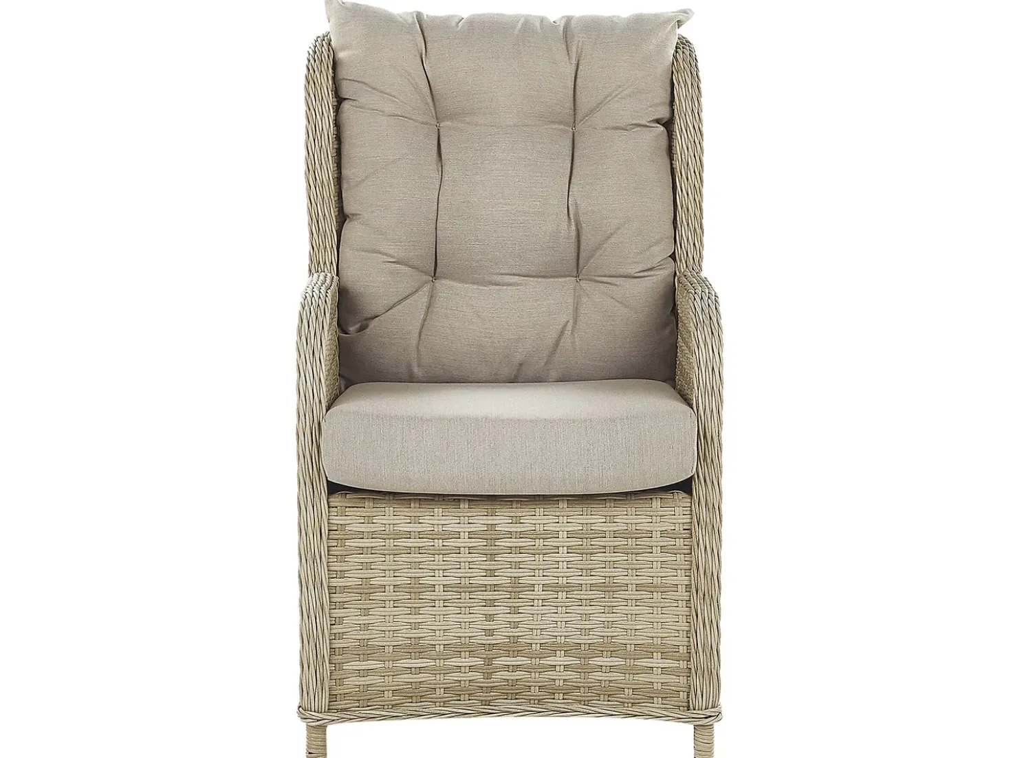 Set salotto da giardino con tavolo e pouf 2 posti PONZA Rattan sintetico (PE) Beige