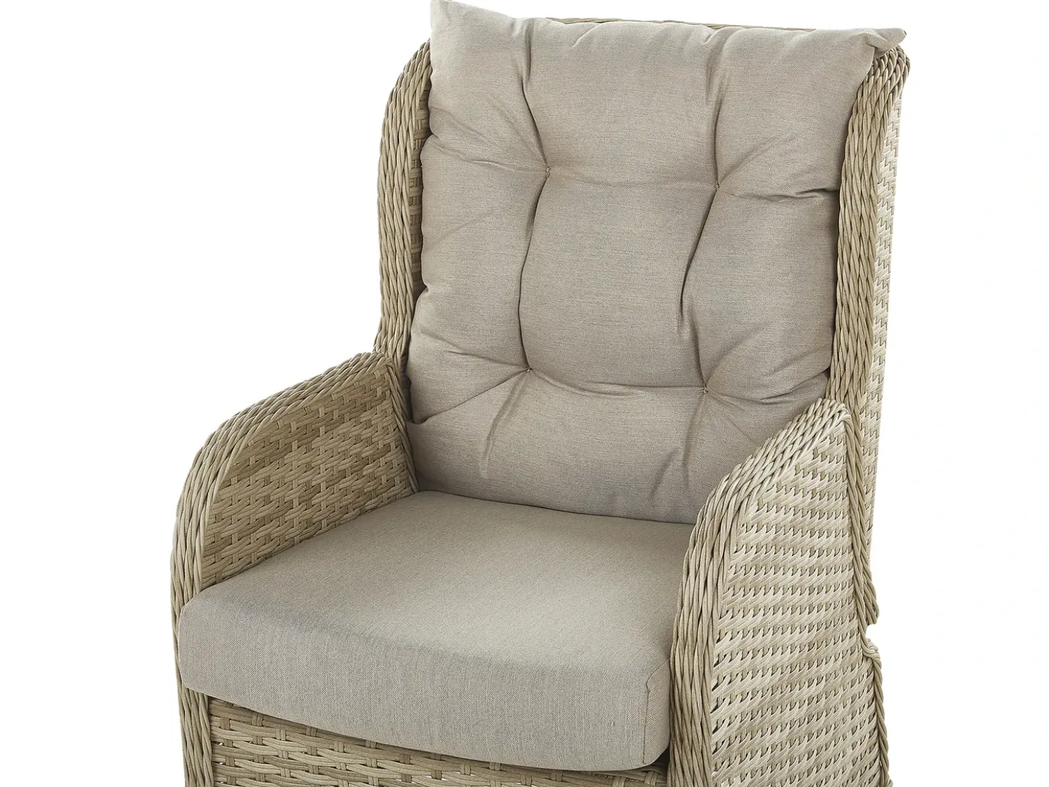 Set salotto da giardino con tavolo e pouf 2 posti PONZA Rattan sintetico (PE) Beige