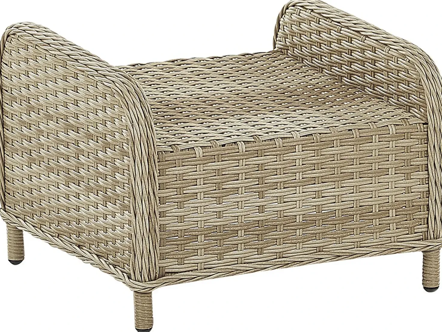 Set salotto da giardino con tavolo e pouf 2 posti PONZA Rattan sintetico (PE) Beige