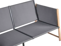 Set salotto da giardino con tavolo e pouf 5 posti NOLA Metallo Grigio