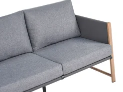 Set salotto da giardino con tavolo e pouf 5 posti NOLA Metallo Grigio