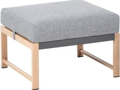 Set salotto da giardino con tavolo e pouf 5 posti NOLA Metallo Grigio