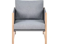 Set salotto da giardino con tavolo e pouf 5 posti NOLA Metallo Grigio