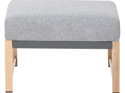 Set salotto da giardino con tavolo e pouf 5 posti NOLA Metallo Grigio