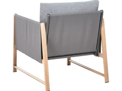 Set salotto da giardino con tavolo e pouf 5 posti NOLA Metallo Grigio