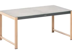 Set salotto da giardino con tavolo e pouf 5 posti NOLA Metallo Grigio