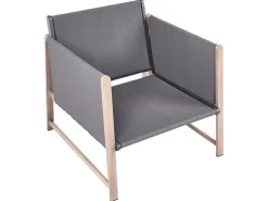 Set salotto da giardino con tavolo e pouf 5 posti NOLA Metallo Grigio