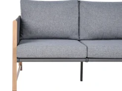 Set salotto da giardino con tavolo e pouf 5 posti NOLA Metallo Grigio