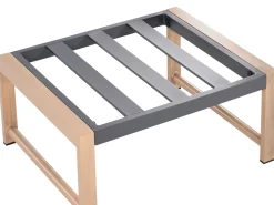 Set salotto da giardino con tavolo e pouf 5 posti NOLA Metallo Grigio