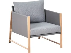 Set salotto da giardino con tavolo e pouf 5 posti NOLA Metallo Grigio