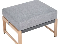 Set salotto da giardino con tavolo e pouf 5 posti NOLA Metallo Grigio