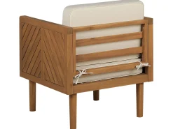 Set salotto da giardino con tavolo e pouf 5 posti BARATTI Legno d'acacia Marrone