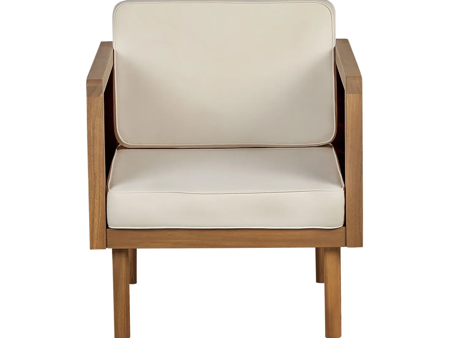 Set salotto da giardino con tavolo e pouf 5 posti BARATTI Legno d'acacia Marrone