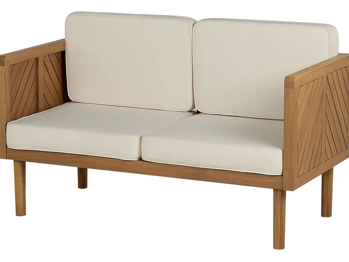 Set salotto da giardino con tavolo e pouf 5 posti BARATTI Legno d'acacia Marrone