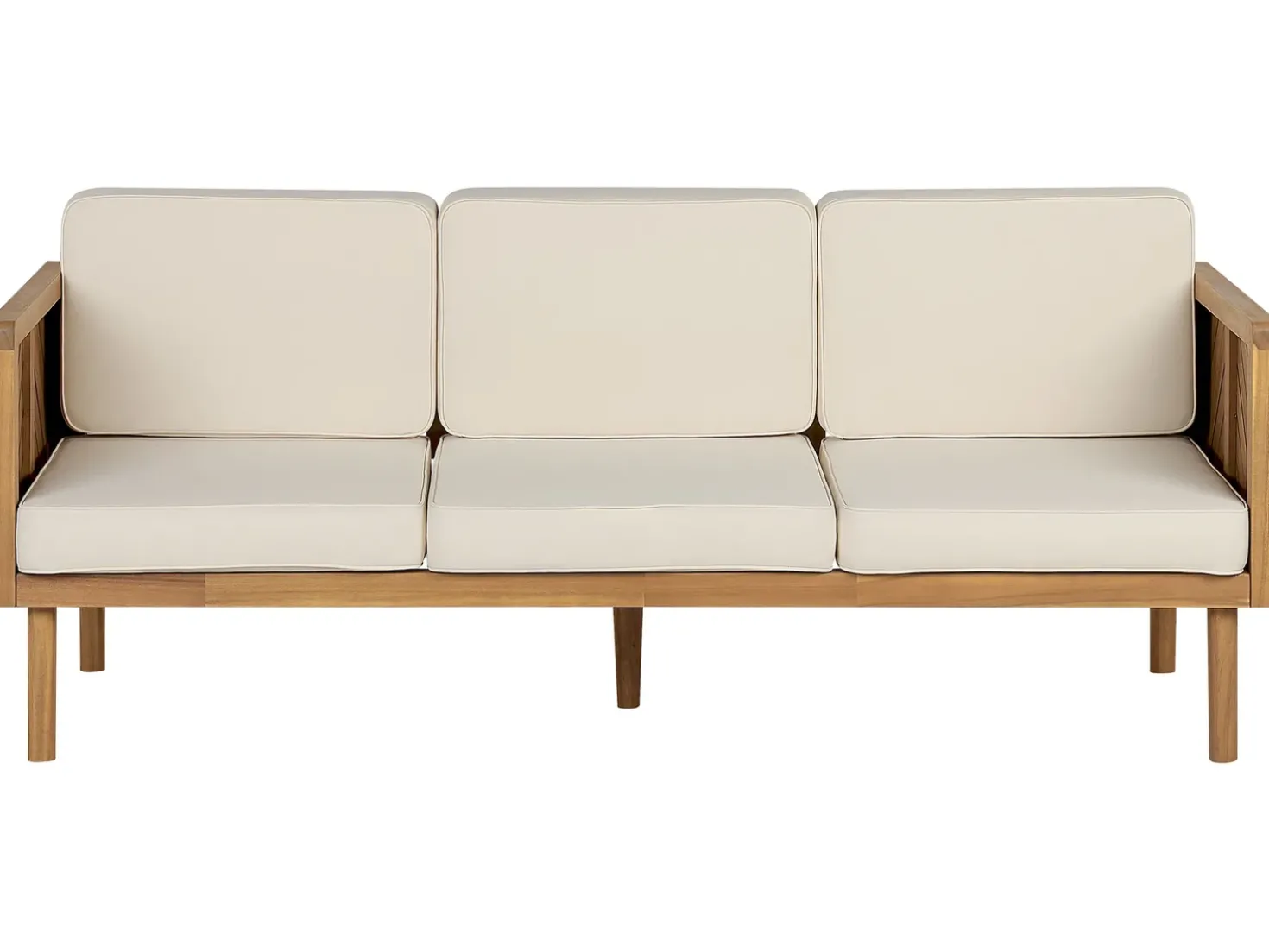 Set salotto da giardino con tavolo e pouf 5 posti BARATTI Legno d'acacia Marrone
