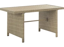 Set salotto da giardino con tavolo e pouf 5 posti BARDI con cuscini Rattan sintetico (PE) Marrone