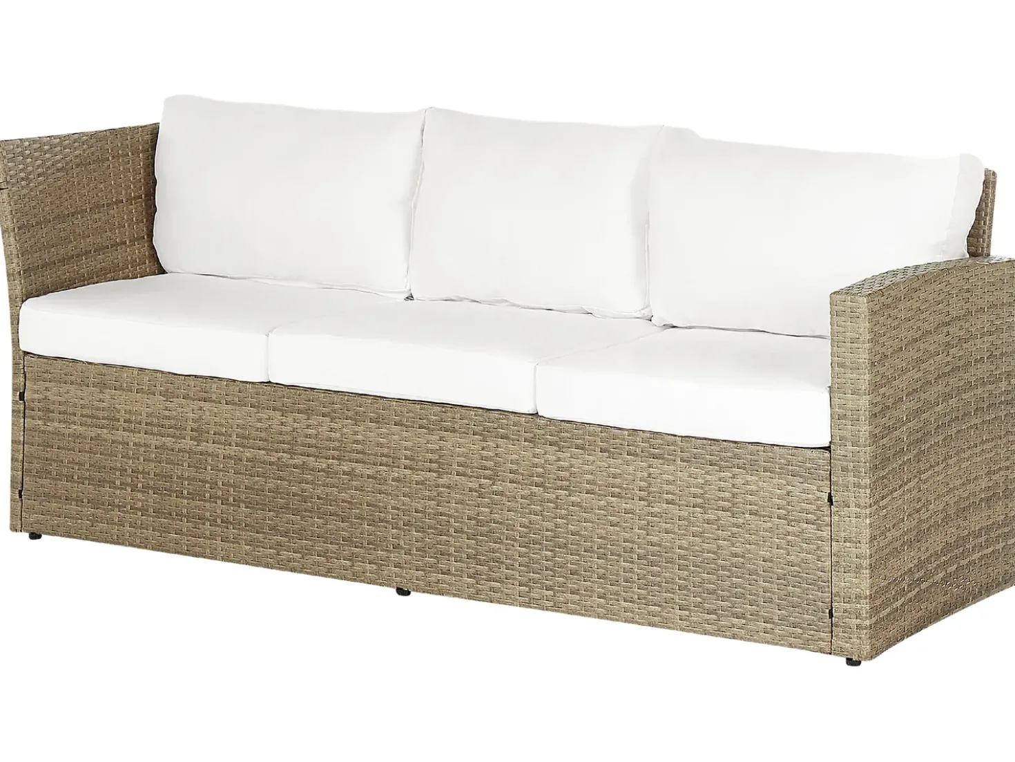 Set salotto da giardino con tavolo e pouf 5 posti BARDI con cuscini Rattan sintetico (PE) Marrone