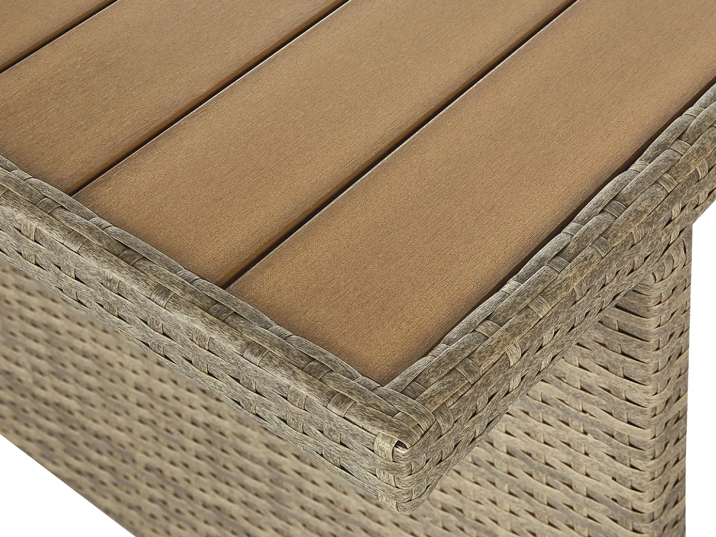 Set salotto da giardino con tavolo e pouf 5 posti BARDI con cuscini Rattan sintetico (PE) Marrone