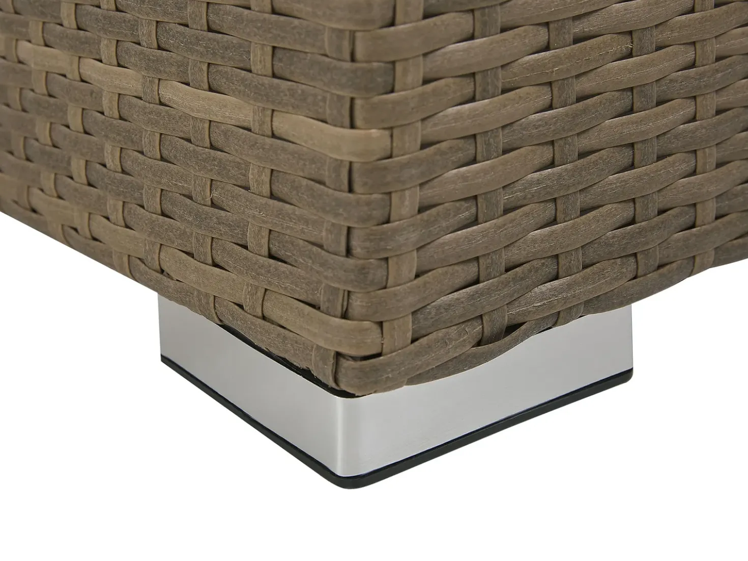Set salotto da giardino con tavolo e pouf 5 posti BELLUNO Rattan sintetico (PE) Bianco