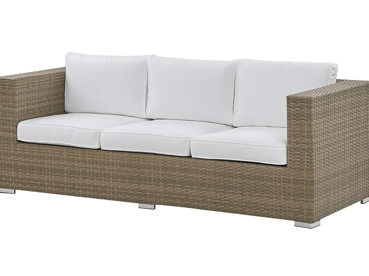 Set salotto da giardino con tavolo e pouf 5 posti BELLUNO Rattan sintetico (PE) Bianco