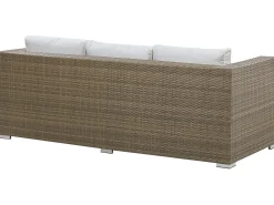 Set salotto da giardino con tavolo e pouf 5 posti BELLUNO Rattan sintetico (PE) Bianco