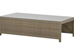 Set salotto da giardino con tavolo e pouf 5 posti BELLUNO Rattan sintetico (PE) Bianco