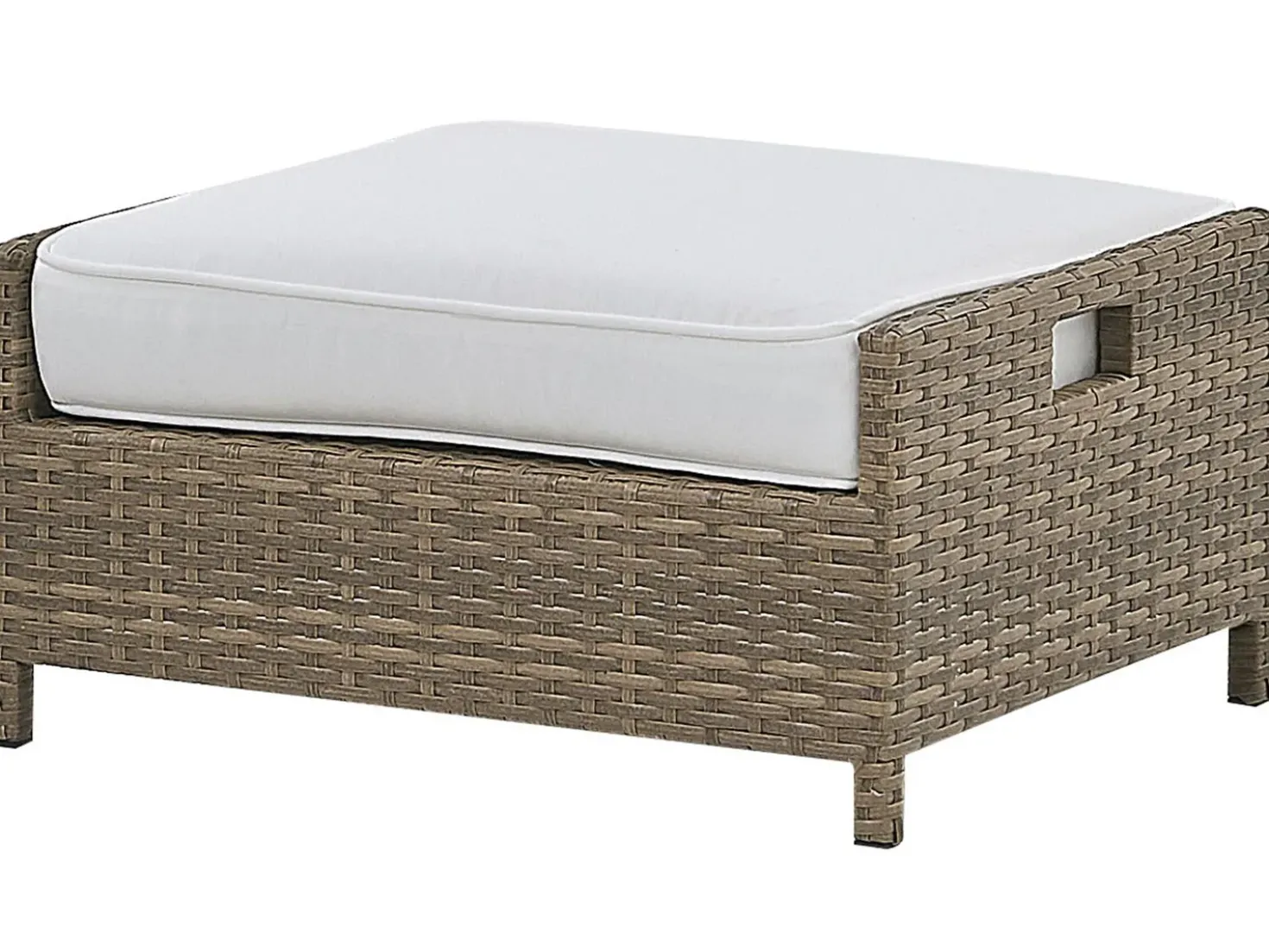 Set salotto da giardino con tavolo e pouf 5 posti BELLUNO Rattan sintetico (PE) Bianco