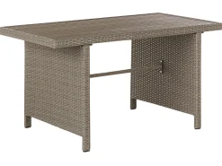 Set salotto da giardino con tavolo e pouf 5 posti BARDI con cuscini Rattan sintetico (PE) Tortora