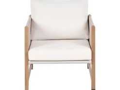 Set salotto da giardino con tavolo e pouf 5 posti NOLA Metallo Beige chiaro
