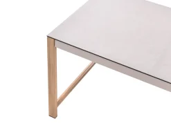 Set salotto da giardino con tavolo e pouf 5 posti NOLA Metallo Beige chiaro